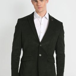 Arrow Single-Breasted Slim-Fit Corduroy Formal Blazers-image-53