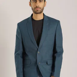 Indian Terrain Single-Breasted Cotton Linen Blazer-image-11