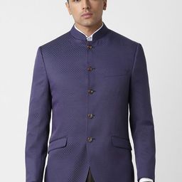 Van Heusen Checked Slim Fit Notched Lapel Single Breasted Blazer-image-26