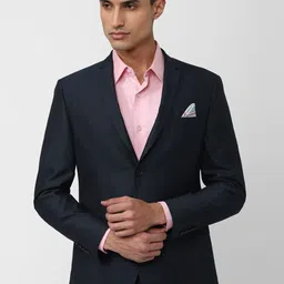 V Dot Self-Design Slim-Fit Notched Lapel Collar Single-Breasted Formal Blazer-image-64