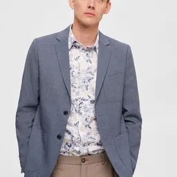 SELECTED Men Self Design Single Breasted Slim Fit Formal Blazer-picture-14
