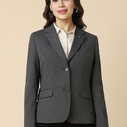 Allen Solly Woman Notched Lapel Collar Single Breasted Formal Blazer-image-80