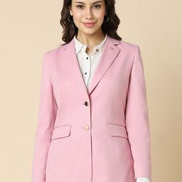 Allen Solly Woman Notched Lapel Collar Single Breasted Formal Blazer-picture-43