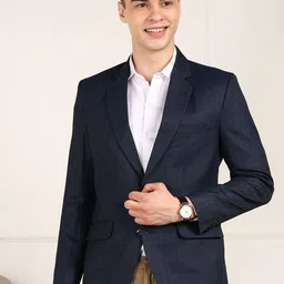 FUBAR Notched Lapel Collar Slim-Fit Single Breasted Formal Blazers-image-86