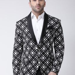Hangup Men Black Printed Single-Breasted Blazers-image-96