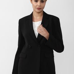 Van Heusen Woman Women Black Solid Double Breasted Blazers-image-86