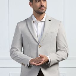 Blackberrys Notched Lapel Slim Fit Single-Breasted Satin Formal Blazer-30