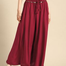 TAG 7 Women Flared Ethnic Palazzos-image-37
