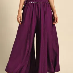 TAG 7 Women Rayon Flared Palazzos-image-16