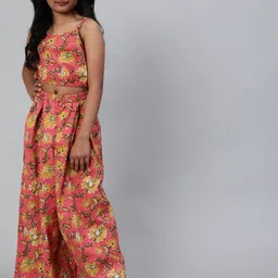 Aks Kids Girls Floral Printed Pure Cotton Top with Palazzos-image-14
