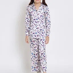 Readiprint Girls Abstract Printed Satin Shirt With Trousers-picture-10