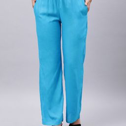 Souchii Women Blue Liva Ethnic Palazzos-image-5