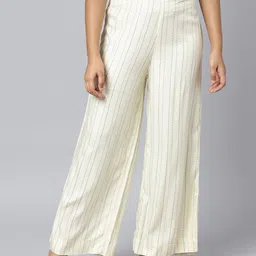 AURELIA Women Off White & Blue Printed Ethnic Palazzos-image-57