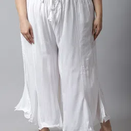 TAG 7 Women White Plus Size Flared Ethnic Palazzos-picture-10