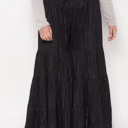 CLORA CREATION PLUS Women Striped Flared Sharara-image-1