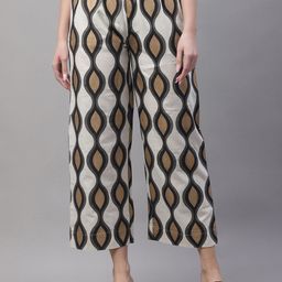 Pistaa Women Geometric Printed Cotton Straight Palazzos-image-61