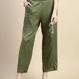 De Moza Women Cotton Wide Leg Palazzos-image-60