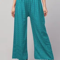 Trend Level Ethnic Motifs Embroidered Wide Leg Palazzos-image-82