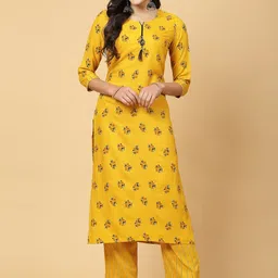 Pistaa Floral Printed Regular Gotta Patti Kurta With Palazzos-picture-17