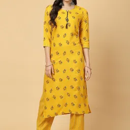 Pistaa Floral Printed Regular Gotta Patti Kurta With Palazzos-picture-41