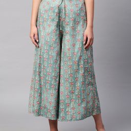 RATAN Women Ethnic Motifs Printed Cropped Palazzos-image-126