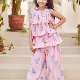 Fayon Kids Girls Floral Printed Regular Kurti with Palazzos-image-19