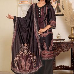Vbuyz Paisley Printed Gotta Patti Muslin Pakistani Style Kurta with Palazzos & Dupatta-33