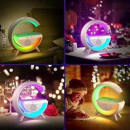 TRENDY KART Smart LED Table Lamp, 3-in-1 G-Shape Night Light with Bluetooth Speaker, Wireless Charging, Alarm Clock, Desk Lamp image 2
