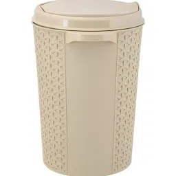 8 Ltr Beige Polypropylene Fliptop Dustbin by Regalo-picture-13