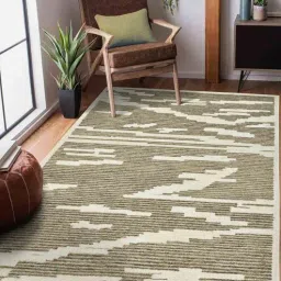 Beige Abstract Wool 5 ft x 7 ft Hand Tufted Carpet-image-66
