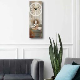 olive tree Multicolour Rectangle 24 Inches Wooden Wall Clock (Buddha)-picture-19
