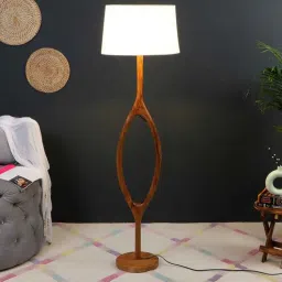 sapphire Natural Wood Floor Lamp With Shade Bulb Included E-27-picture-44