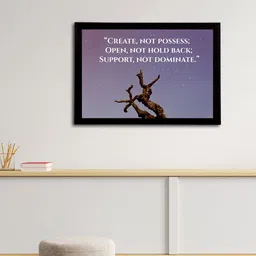 eCraftIndia Purple & Brown "Create Not Possess; Open, Not Hold Back; Support, Not Dominate." Quote Matt Painting image 1