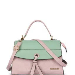 WOMEN MARKS Colourblocked PU Oversized Structured Handheld Bag image 2