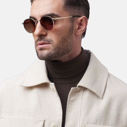Shisen Fox TORA Unisex Aviator Sunglasses SG153-Gold-32