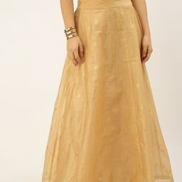 De Moza Women Golden Printed Skirts-picture-11