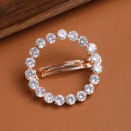 AccessHer Women Rose Gold & White French Barrette-28