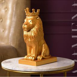 THE ARTMENT Gold-Toned Nordic Minimalist Regal Lion Showpiece-image-9