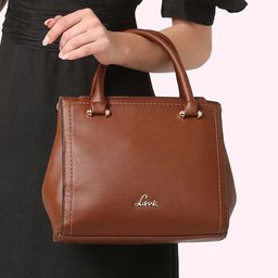Lavie Omnia Brown Solid Structured Handheld Bag-26