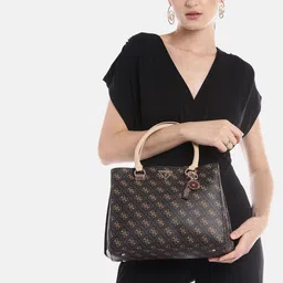 GUESS Brand Logo Printed Structured Handheld Bag image 2