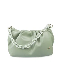 Metro Women Green PU Half Moon Shoulder Bag-36