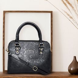 Lino Perros Black Textured Handheld Bag-49