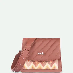 ZOUK Women Stripes Structured Basic Sling Bag image 3