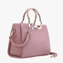 Exotic Nude-Coloured PU Structured Handheld Bag image 3