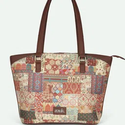 ZOUK Women Ethnic Printed Oversized Structured Handheld Bag image 4