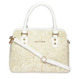 Lino Perros Off-White & Beige Printed Handheld Bag image 4