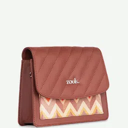 ZOUK Women Stripes Structured Basic Sling Bag image 5