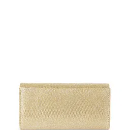 Rubans Textured Shimmery Foldover Clutch With Shoulder Strap image 4