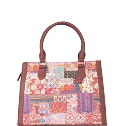 ZOUK Kutch Gamthi Printed Structured Jute Handheld Bag image 5