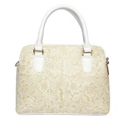 Lino Perros Off-White & Beige Printed Handheld Bag image 5